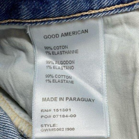 Good American Good Waist Mini Skirt Indigo900 Zip Close Light Wash Sz 4/27 - Picture 5 of 5